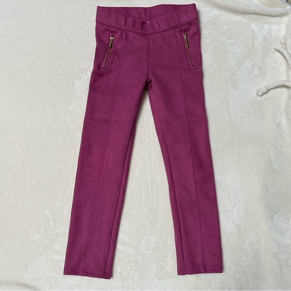 Janie and Jack Pink Violet Leggings with Zipper Detail